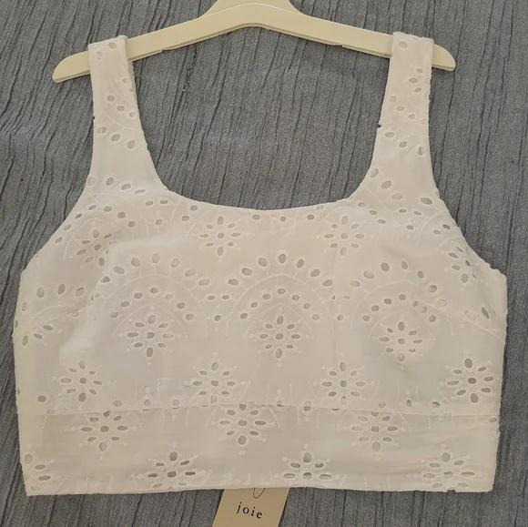 Women's white Joie crop top - Picture 1 of 8